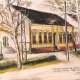 Zgrada škole Petar Drapšin - današnja 
Vuk Karadžić 1960 - 40x30