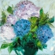 Plava vaza i hortenzije 1 - 35x45